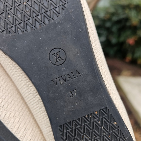 VIVAIA Aria Pointed Toe Knit Flats Ivory Cream Beige Ballet Loafers EU 37 US 6.5 - Picture 7 of 8